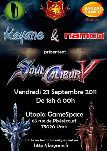 Session SoulCalibur 5 organisée par Kayane et NamcoBandai (Vidéos – 23/09/2011)